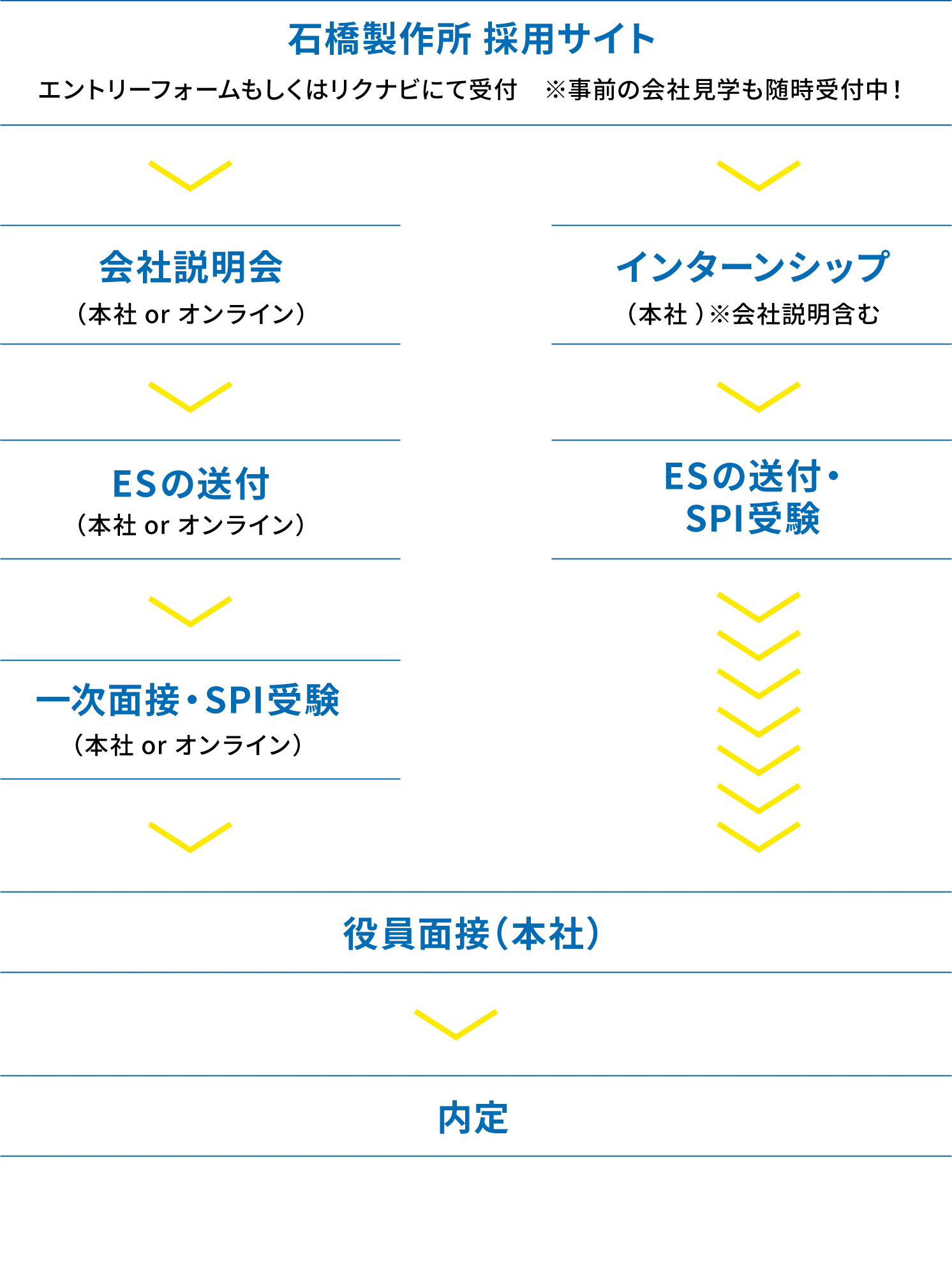 大学新卒採用フロー