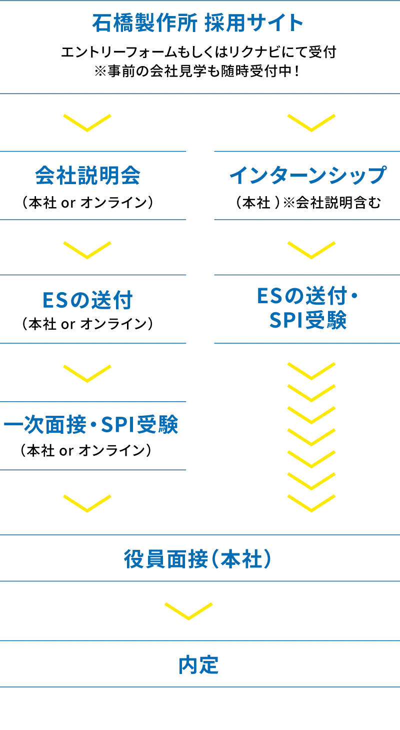 大学新卒採用フロー